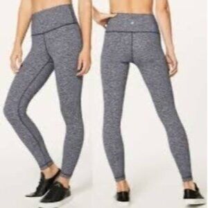 Lululemon High-Rise Leggings Size 2‎ Luon Black Yoga Tights 25" Inseam